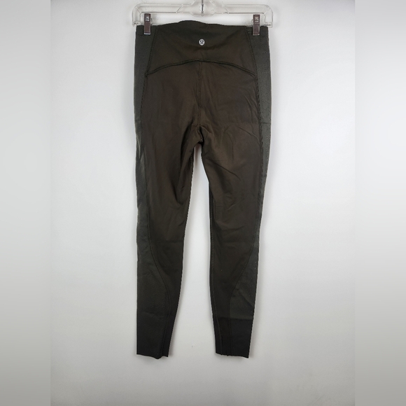 Lululemon Leggings Green Womens Size 8 Floral Perforated Mid Rise - Picture 2 of 7